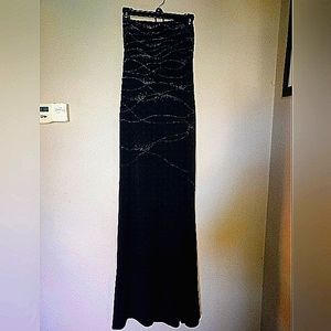 Cache Formal Black Rhinestone Gown